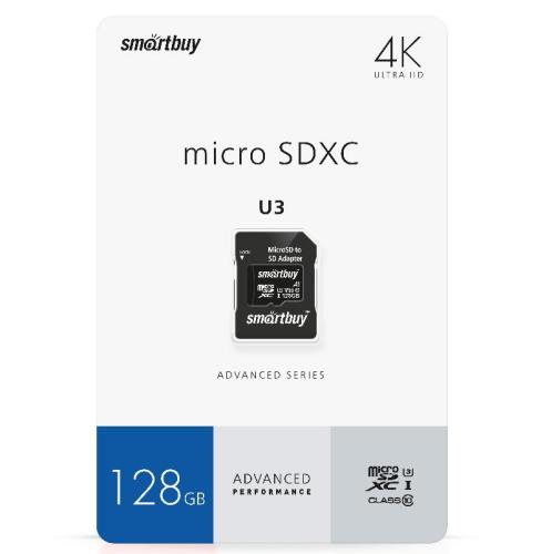 Карта памяти micro SDXC 128 GB SmartBuy Class 10 (55/90 Mb/s)