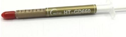 Термопаста HT-GD660 2.8 W/mk, невысыхающая золотая с силиконом 