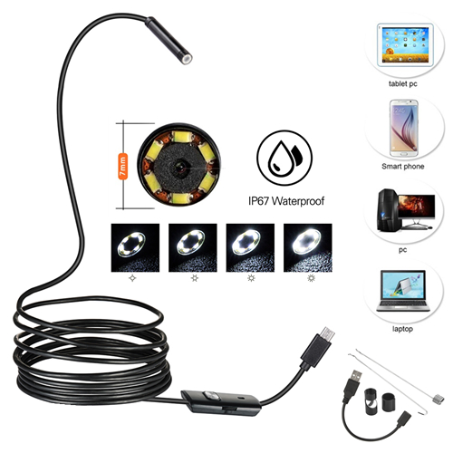 USB камера эндоскоп водонепроницаемый с LED подсветкой, 2м