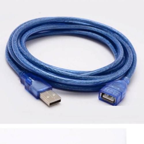 Кабель - удлинитель USB 2,0 A папа-мама синий, феррит,  3м