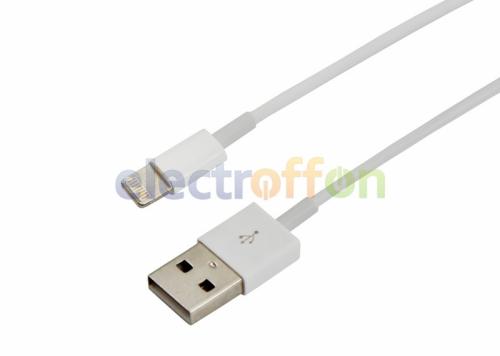 Кабель USB  для iPhone 5/6/7 моделей шнур 1м белый