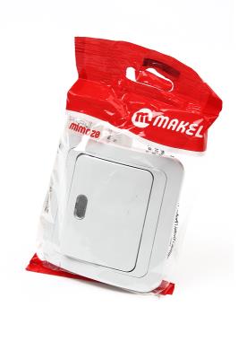 Выключатель MAKEL Mimoza 1кл 12021 белый с подсв.