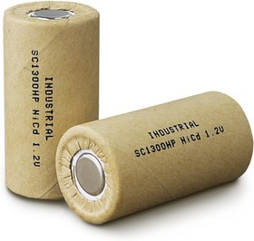 SC1300, Аккумулятор промышленный NiCd, 1300mAh 1.2В, 23,0*43,0mm