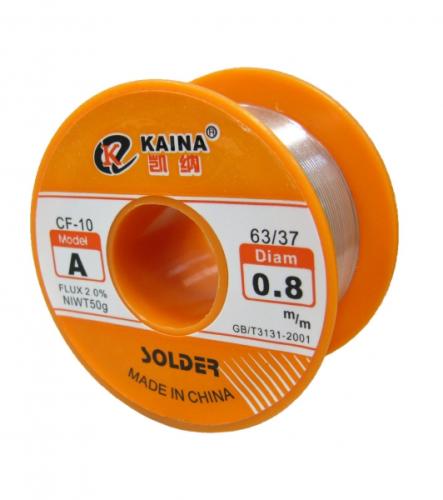 Припой с флюсом SOLIDER KAINA А, 0,8mm, 50 г, Тпл 183°С