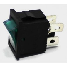 Выключатель клавишный 12V 15А (3с) ON-OFF зеленый с подсветкой Mini (RWB-206-1, SC-768) REXANT