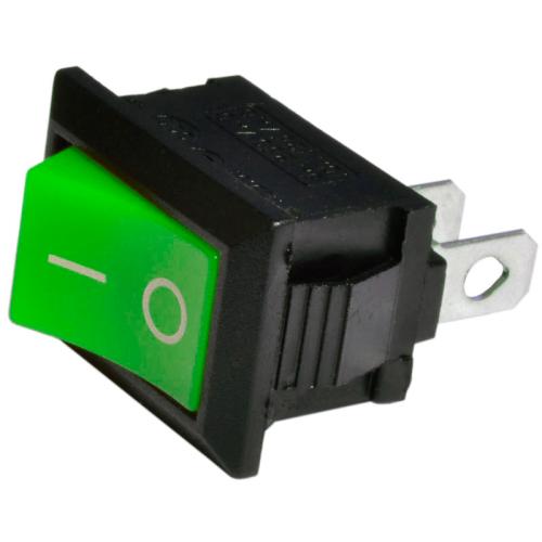 Выключатель MRS-101A (KCD1-101, SC-768)  мини, зеленый, (2с)