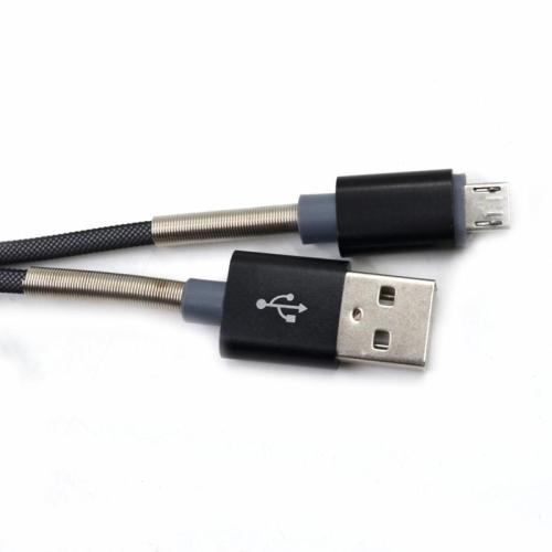 Кабель USB AM - MicroUSB BM усиленный, 1м, 2.4A, чёрный